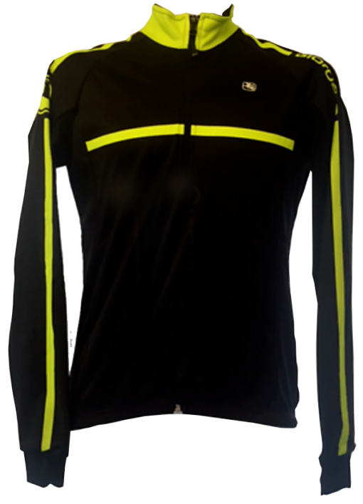 Giordana Langærmet Jersey Fusion WINDPROOF - Sort/Fluo