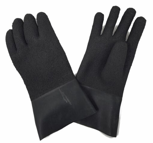 KUBI - Textured sorte gummi handsker i latex