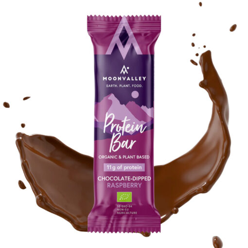 Moonvalley - Protein bar med chokoladeovertræk (Hindbær)