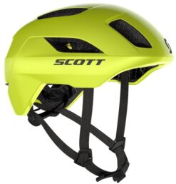 Scott La Mokka Plus (MIPS) m. LED lys Hjelm - Gul