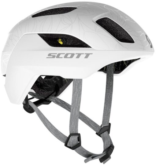 Scott La Mokka Plus Sensor (MIPS) m. LED lys inkl. bremselys Hjelm - Hvid